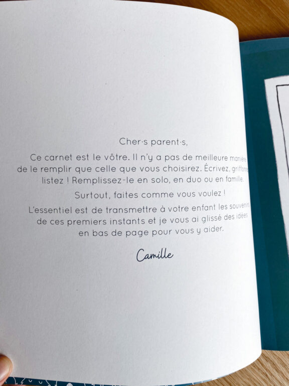 Carnet des premières fois bébé Bam Badam